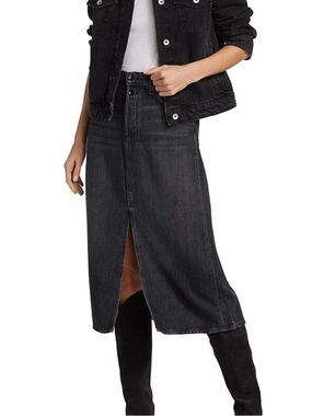 rag & bone Black Denim Pencil Skirt size 34